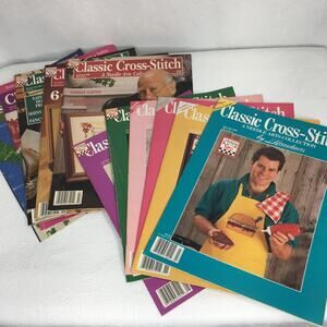 11 Issues Classic Cross-Stitch Needle Arts Collection‎ Magazine 1989, 1990, 1991